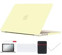 Se7enline compatible with MacBook Pro 14 inch Case for 2025 2024 2023 2022 2021 M5 M4 M3 M2 M1 A2918 A2992 A3112 A3401 A3434 &Sleeve&Keyboard Cover(UAE Layout),Screen Protector,Dust Plug,Mellow Yellow