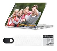Se7enline Custom Personalized Photo & Name Case Compatible with MacBook Air 13 inch Case for 2018-2024 A1932/A2337/A2179 &TPU Keyboard Skin(UK Layout)&Webcam Cover&Shortcut Sticker,DIY Design