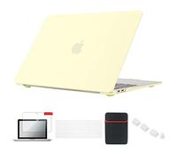 Se7enline for MacBook Air 13 Inch Case M1 2018-2024 A2337,Mellow Yellow | 5 in 1 Laptop Case,Sleeve Bag,Keyboard Cover,Screen Protector,Dust Plug,Full Protection Anti-Scratch Shock-Resistant Slim