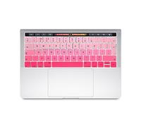 Se7enline for MacBook Pro 13/15 inch Keyboard Cover 2016-2019，Ombre Pink | Silicone Waterproof Dustproof Durable Washable Laptop Accessories A1706/A1707/A1989/A1990/A2159 With Touch Bar(EU Layout)
