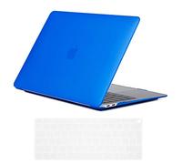 Se7enline New 2018/2019 MacBook Air 13 Inch Case A1932 Matte Frosted Hard Shell Case & Keyboard Cover UK Layout for MacBook Air 13-Inch with Retina Display Touch ID Newest Released Version, Deep Blue