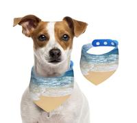 Sea And Beach,Pet Bib Scarf Cats Dog Bandana Dogs Towel Bib Adjustable Pet Scarf,L
