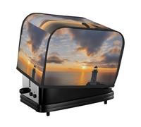 Sea and Lighthouse Toaster Cover 2 Slice, Waterproof Bread Machine Covers with Pockets Universal Size Kitchen Small Appliance Cover with Handle, Dust and Fingerprint Protection