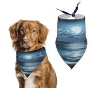 Sea and Moon Easter Dog Bandanas for Small Medium Large Dogs,Cat Dogs,Pet Scarf - Polyester Cute Bibs.Triangle Pet Scarf for Puppy Pet,Personalized Birthday/Party Fun Idea Gift