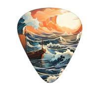 Sea and Sail Printed pick set - 12 pieces, thin, medium and thick guitar picks, suitable for guitar, bass, electric guitar and ukulele