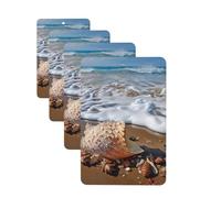 Sea and shells Car Air Fresheners Cards Set of 4 Pieces Personalized Car Fresheners Gifts for Men Women Auto Aromatherapy Tablets Hanging Scented Cards for Wardrobe Bathroom