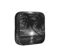 Sea and Tree in The Night Print Sanitary Napkin Storage Bag, Portable Holder for Pads, Period Pouch for Teen Girls, Reusable Sanitary Bag