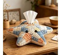 Sea Animal DIY Tissue Box Kit - Quilted Mixed-Pattern Tissue Box Cover | Handmade Craft Sewing Kit with Threads | Napkin Organizer for Living Room Bedroom Office Desk
