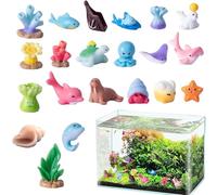 Sea Animal Figures,Twenty One Sea Creature Miniatures | Realistic Colorful Resin Figures Bulk Interactive For Party Favors Bath Time Play