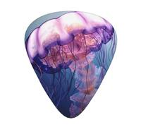 Sea Animal Jellyfish Printed Guitar Picks 12-Piece Set - Comfortable, Versatile Plectrum for All Guitar Styles & Players