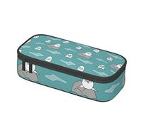 Sea Animal of Seal Pattern Pencil Case Pen Pouch Box with Zipper Large Capacity Office Stationery Organizer Storage Bag for Adult Kids