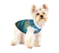 Sea Animal Turtle Floating Underwater Over The Coral Reef Print Adorable Cotton Small Dog Clothes Pet Shirt, Soft Breathable Sleeveless Tank Top For Puppy, Cats And Chihuahua