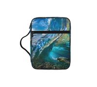 Sea Animal Turtle Floating Underwater Over The Coral Reef Print Bible Cover Case/Book Cover, Bible Case for Women Girls,with Handle Fits for Standard Size Bible