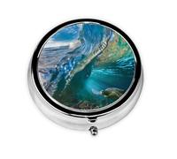 Sea Animal Turtle Floating Underwater Over The Coral Reef Print Personalised Portable Pillbox with,Mini Pillbox Compact and Convenient Pill Organiser for Storing and Organising Pills