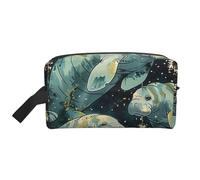 Sea Animals Calf Printed Makeup Bag Travel Portable Cosmetic Bag Large Capacity Makeup Case Toiletry Handbag Organiser for Women