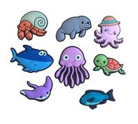 Sea Animals Clog Charms - Ocean Water Animal Shoe Charm Clip, Octopus Dolphin Shell Seal Whale Crab Shark Sea Horse Clownfish Shell Starfish (Sea Cartoon - 8pcs)