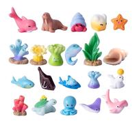 Sea Animals Figures - Sea Creatures - Realistic Cute Colorful Aquatic Life for Toddler Learning Preschool Activities Fishing Game Props Party Favors Cake