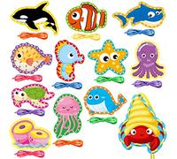Sea Animals Lacing Cards Sewing Cards For Kids 12 Pack Shark Whale Ocean Theme Party Decor Double Sided Cardboard Lacing Playing Games for Preschool Home Developing Imagination Education Supplies