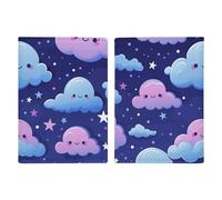 Sea Animals Passport Wallet Travel Passport Holder Pu Passport Cover Slim Card Case Cover for Women Men Leather Holder Case Travelling Essentials, Stars and Clouds, 20.3x13.8cm