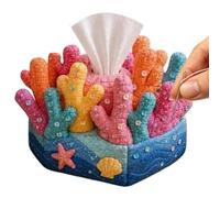Sea Animals Quilted Tissue Box Kit | DIY Kit with Instructions - Handmade Quilted Tissue Holder - For Beginners, Enthusiasts, Families