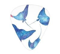 Sea Animals Stingrays 12-Pack Guitar Picks Set â€“ Unique Single-Sided Printed Picks With Abs Material For Acoustic, Electric Guitars & Ukuleles