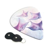 Sea Animals Stingrays Guitar Plectrums, 6 Guitar Plectrums, Printed on both sides for Electric Guitar Bass Ukulele (0.46 mm 0.71 mm 0.96 mm)