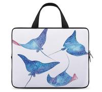 Sea Animals Stingrays Laptop Case Thin Laptop Sleeve with Handle Portable Laptop Bag Water Resistant Computer Case Neoprene Computer Sleeve Bag for Men Women