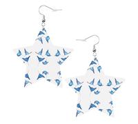 Sea Animals Stingrays Leather Star Shaped Earrings Fashion Accessories Lightweight Festivals Parties Everyday Life