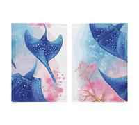Sea Animals Stingrays Passport Protector Slim Passport Holder for Travel Essentials Compact Passport Sleeve Lightweight Wallet for Travel, style, 20.3x13.8cm