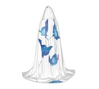 (Sea Animals Stingrays) Print Hooded Cape For Teenagers Costume Party, Halloween Hooded Cape Soft and Elastic,S