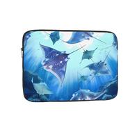 Sea Animals Stingrays Print Laptop Sleeve, Compact Portable Protection for 12 inch Devices, Pad Tablet, Work, Travel & Office Use