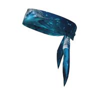 Sea Animals Stingrays Print Sport Head Ties Headbands Bandanas Workout Hair Band Athletic Sweatbands for Running Tennis