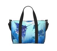 Sea Animals Stingrays Print Travel Duffel Bag, Lightweight Water-Resistant Weekender Spacious Gym & Travel Bag for Men, Women & Teens
