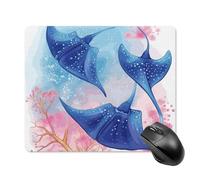 Sea Animals Stingrays Square Mouse Pad Portable Computer Mousepad with Non-Slip Rubber Base 18 * 22cm Ultra-Thin Gaming Mouse Mat for Computer Laptop Office Desk Accessories