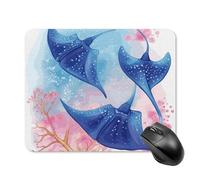 Sea Animals Stingrays Square Mouse Pad Portable Computer Mousepad with Non-Slip Rubber Base 20 * 25cm Ultra-Thin Gaming Mouse Mat for Computer Laptop Office Desk Accessories