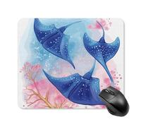 Sea Animals Stingrays Square Mouse Pad Portable Computer Mousepad with Non-Slip Rubber Base 25 * 30cm Ultra-Thin Gaming Mouse Mat for Computer Laptop Office Desk Accessories