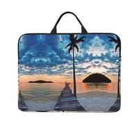 Sea At Sunset 14 Inch Printed Laptop Sleeve, 600d Oxford-Cloth Shockproof Laptop Case With Thickened Pearl Cotton,Waterproof Portable Laptop Handbag Cover