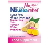 Sea-Band Mama! Morning Sickness Sugar Free Ginger Lozenges (24 Pack) for Motion Sickness and Nausea Relief while Pregnant (24 Lozenges, Pack of 1)