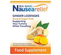 Sea-Band Travel Sickness Sugar Free Ginger Lozenges (24 Pack) for Adults and Children Over 6 Years, for Motion and Nausea Relief (24 Lozenges, Pack of 1)