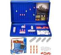 Sea Battle Strategy Board Game for Kids and Family Fun Two Player Classic Tabletop Battleships Game Foldable Blue Case with Pegs and Ships Family Game Night Entertainment - Electoys