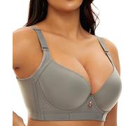 SEA BBOT Women Seamless Push Up Bra Padded Soft Underwire T-Shirt Bras 32A-46DD, Grey, 34B