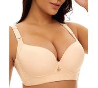 SEA BBOT Women Seamless Push Up Bra Padded Soft Underwire T-Shirt Clothes Bras 32A-46DD, Nude, 46D