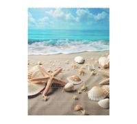 Sea Beach Seashells Printed Jigsaw Puzzle 16.7x22.3 CM, Rectangular Puzzle Challenging Game for Adults Gifts, Family Fun Decorative Wall Decor