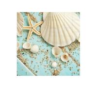 Sea Beach Seashells Printed Square Jigsaw Puzzle 12.8x12.8 CM, Puzzle Challenging Game for Adults Gifts, Family Fun Decorative Wall Decor