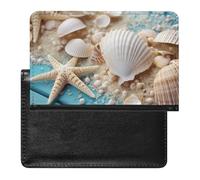 Sea Beach Seashells Starfish Blue Passport Cover Protector Rfid Blocking Passport Holder Id Card Holder Secure Travel Wallet Organizer for Passport Tickets Credit Cards, style, One Size