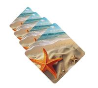 Sea Beach Starfish Car Air Fresheners Cards Set of 4 Pieces Personalized Car Fresheners Gifts for Men Women Auto Aromatherapy Tablets Hanging Scented Cards for Wardrobe Bathroom