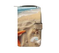 Sea Beach Starfish Wallet Multifunctional Wallets for Men Compact Wallet Purse Passport Bag