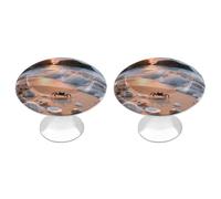Sea Beach Sunset Cabinet Knobs, 2-Pack Silver Stainless Steel Drawer Pulls with Screws, Elegant Hardware for Dressers, Kitchen,Cabinets & Desks
