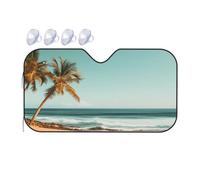 Sea Beach Tropical Coconut Tree Car Windshield Sun Shade Heat Sun Cover Foldable Windscreen Covers For Trucks Suv Automotive 76x140cm
