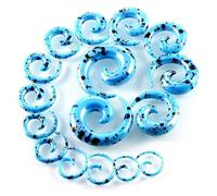 (sea blue, 5mm) 2pcs Acrylic Ear Spiral Plugs Earring Gauges Punk Acrylic Taper Expander Plug Tunnel Piercings Stretcher Kits Body Jewelryring